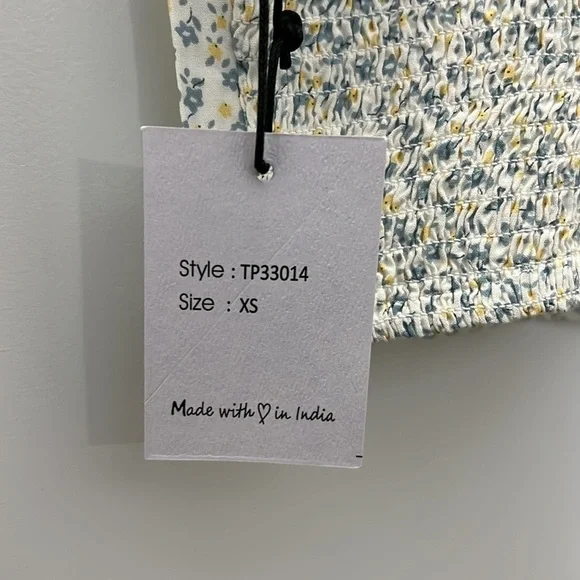 Japna Corset Bodice Ditsy Floral Printed Top - Picture 3 of 4